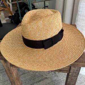 Brixton Joanna Wide-Brim Straw Hat Color: Honey/Black